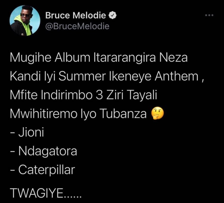 Bruce Melodie ari mu cyeragati cy'indirimbo yasohora, aratinya kwambarira inconcero aho yambariye imiringa
