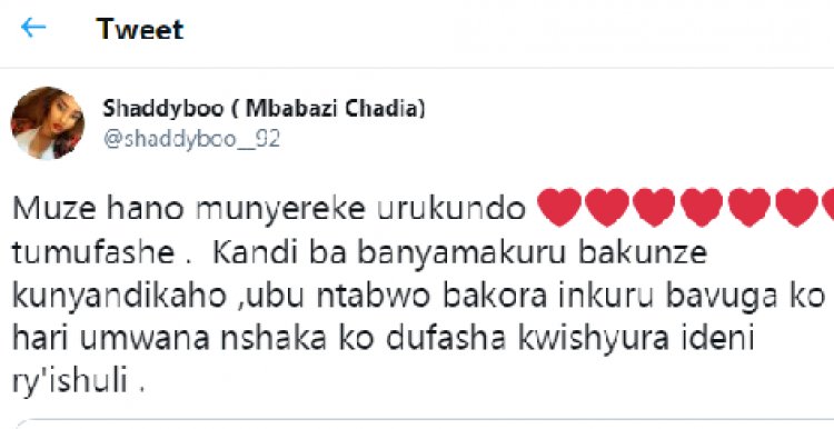 Shaddyboo yiyambaje abakoresha Twitter mu gukusanya inkunga yo kurihira UWIDUHAYE Jean Baptiste umaze imyaka itatu yarabuze ayo kwishyura
