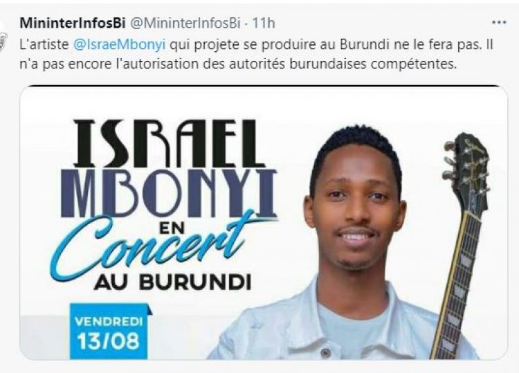 Leta y’u Burundi yahagaritse ibitaramo bya Israel Mbonyi biteza urujijro ku bya Bruce Melodie