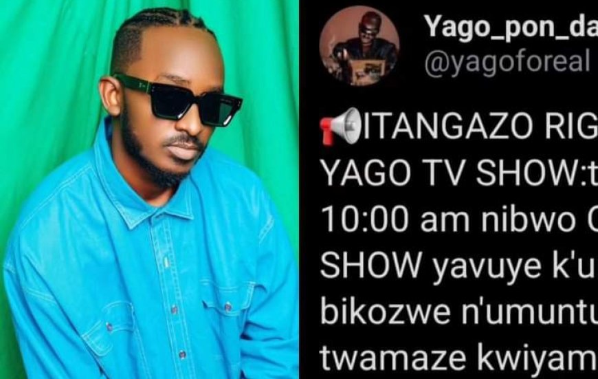 Yago yitabaje RIB kubera YouTube channel ye yaburiwe irengero